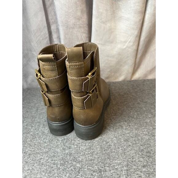 Lucky Brand Motorcycle Candre Mid-Calf Zip Boot Leather Tuscany Brown Sz 7 - Picture 4 of 10